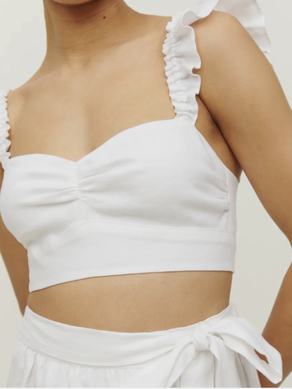 Reformation Pam Linen Two Piece Set in White - Picture 3 of 9